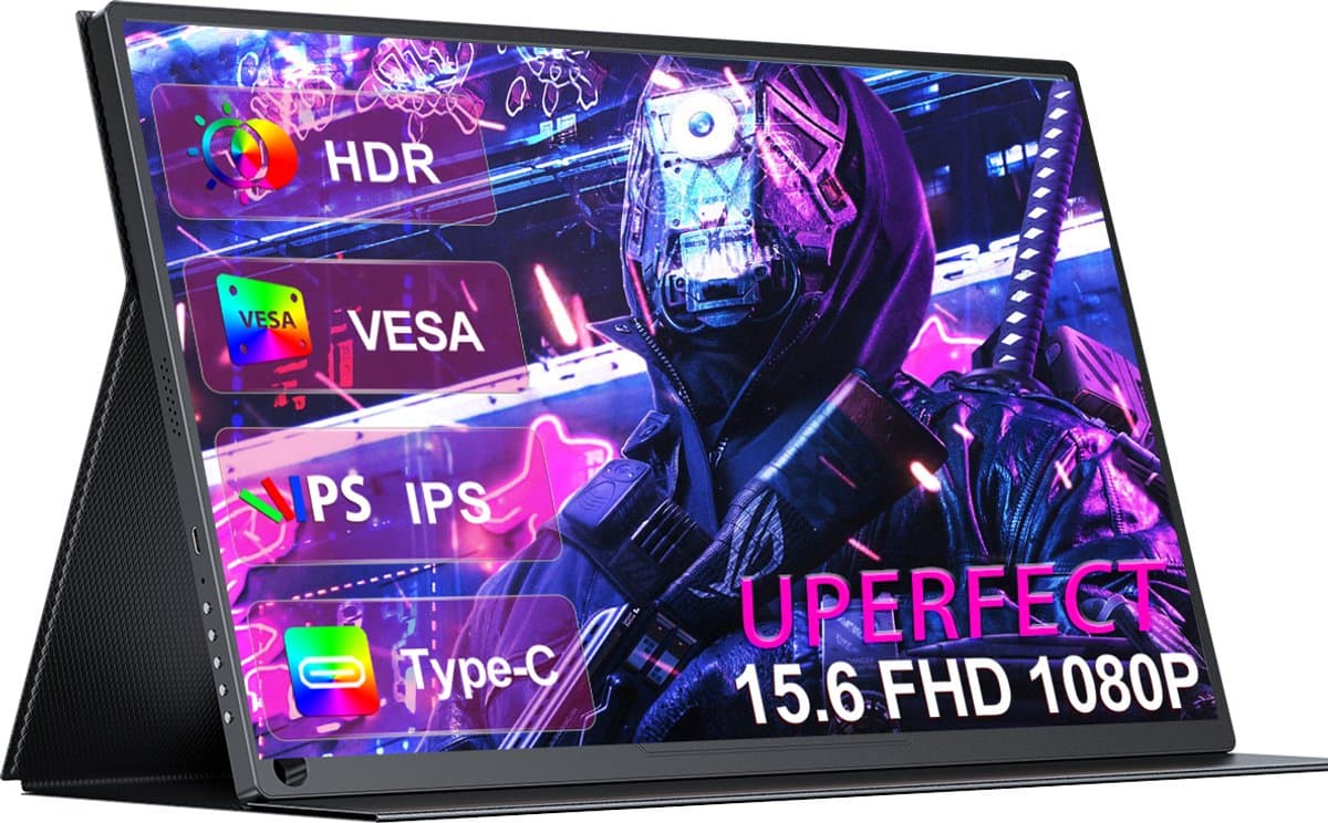 UPerfect 15,6" Portable Monitor – Draagbare Monitor & Draagbaar Scherm voor Werk, Gaming & Entertainment — afbeelding 1