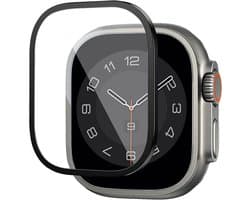 WiWu Easy install gehard glazen screenprotector met rand voor de Apple Watch Series 7-9 - 41 mm - Zwart