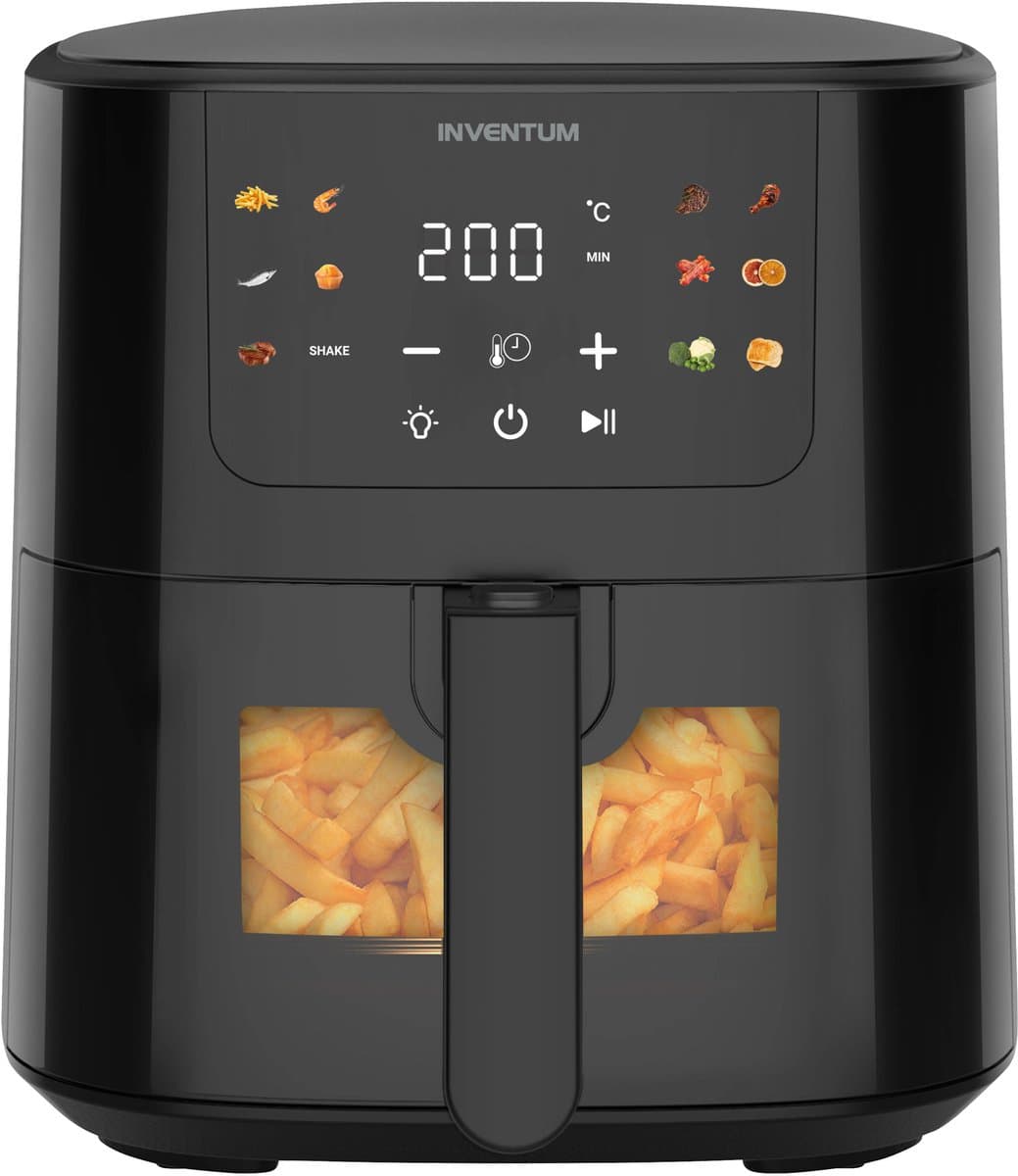 Inventum GF502HLDB Airfryer - 5L - Kijkvenster - 11 programma's - 70-200 °C - Tot 5 personen - Zwart - WK — afbeelding 1
