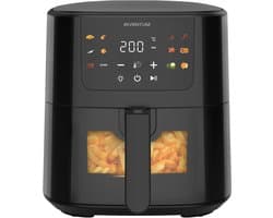 Inventum GF502HLDB - Airfryer - Hetelucht friteuse - 5 liter - Kijkvenster - 70 tot 200 graden - PFAS-vrij - 1500 watt - Zwart
