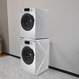SERALUXE - Wasmachine Kast - Wasmachine Verhoger- Metaal - Wit - Universeel Wasmachine en Droger Kast - Wasmachine Ombouw - Wasmachinerek - Wasmachine Sokkel- Robuust - Stabiel - Stevig - Anti Vibratie — thumbnail 1