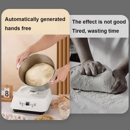 RFWR® 5L roestvrijstalen elektrische deegmaker met fermentfunctie, automatische kneedmachine voor thuis bakplezier — thumbnail 3