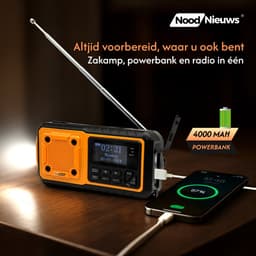 NoodNieuws Noodradio – AM/FM/SW – Zonnepaneel – 4000mAh Powerbank — thumbnail 4