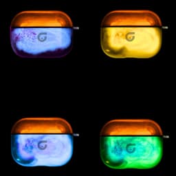 GlowsandGuards - Airpods pro hoesje - Glow in the dark - Inclusief UV lampje om op te lichten - AirPods pro case - Hét satisfying AirPods hoesje - AirPods Pro - Oranje — thumbnail 5