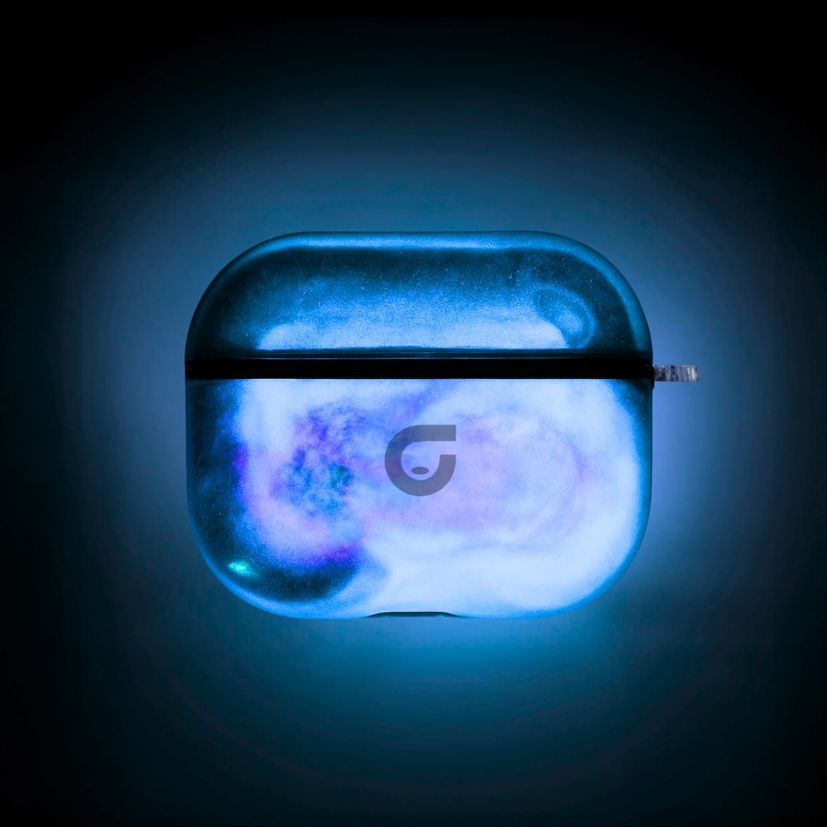 GlowsandGuards - Airpods 3 hoesje - Glow in the dark - Inclusief UV lampje om op te lichten - AirPods 3 case - Hét satisfying AirPods hoesje - AirPods 3 - Blauw — afbeelding 1