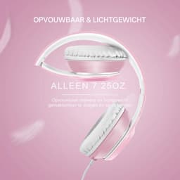 QPFO® Bedrade over-ear hoofdtelefoon met microfoon - lichtgewicht en opvouwbaar - 1.45m knoopvrije kabel met 3.5mm plug — thumbnail 5