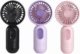 Mini draagbare ventilator 3-pack, schattige draagbare, op batterijen werkende, lichtgewicht kleine persoonlijke ventilatoren met 3 snelheden en USB-oplaadbare wimperventilator voor stijlvolle meisjes, kinderen, vrouwen, mannen, kantoor — thumbnail 1