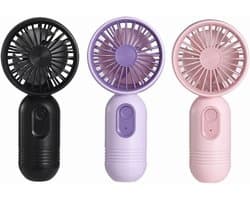 Mini draagbare ventilator 3-pack, schattige draagbare, op batterijen werkende, lichtgewicht kleine persoonlijke ventilatoren met 3 snelheden en USB-oplaadbare wimperventilator voor stijlvolle meisjes, kinderen, vrouwen, mannen, kantoor — afbeelding 1