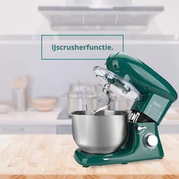 Foodprocessor Met 7 Accessoires - Mengbeker - Vleesmolen - Grote Kom - Beschermdeksel - Garde - Mixer En Kneedmachine - Groen - 6 Liter — thumbnail 3