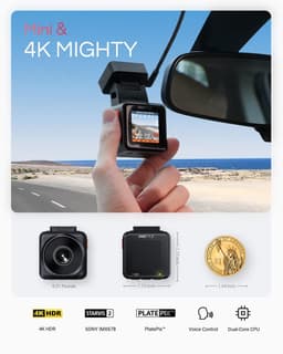 Vantrue E1 Pro 4K Mini Dashcam Voorzijde, STARVIS 2 PlatePix™ HDR Nachtzicht Autoradio, Ingebouwde 5G WiFi GPS, 1,54" IPS-scherm, LTE-ondersteuning, Spraakbediening, 24/7 Buffered Parkeermodus, Ondersteunt tot 1TB Max — thumbnail 5