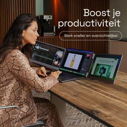 Screenmate® Flip Portable Monitor 15,6” - Draagbare Monitor met Beschermhoes - Extra Scherm Laptop - Draagbaar Beeldscherm - Grijs — thumbnail 3