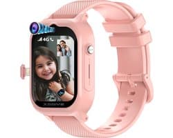 4G Smartwatch Kinderen met Camera - GPS Horloge Kind met Simkaart - Kinderhorloge - SOS Knop - HD (Video) bellen & Stappenteller - Speelgoed - Meisje 4/5/6/7/8/9/10 Jaar - Roze