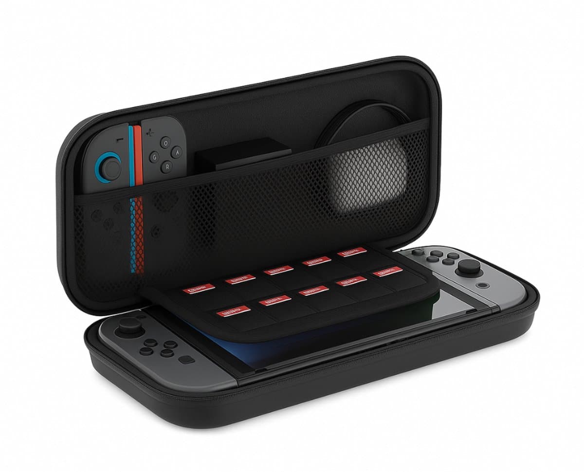 George Napoli Case geschikt voor Nintendo Switch 2 - Met opbergvak voor 10 games - Hoes geschikt voor Nintendo Switch 2 - Accessoires geschikt voor Nintendo Switch 2 - Zwart — afbeelding 1