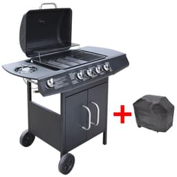 vidaXL Gasbarbecue 4+1 kookzone zwart — thumbnail 5