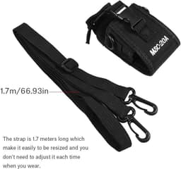 Nylon radiotas voor bidirectionele radio's - Met verstelbare schouderbanden - Handige Case Cover met Lanyard en Back Clip — thumbnail 3
