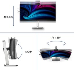 Philips 6000 series 34B2U6603CH - Curved Ultrawide Monitor - Webcam - Thunderbolt 4 - USB-C 100w - Smart KVM - 34 inch — thumbnail 3