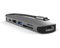 USB-C-adapterhub – 6-in-1 USB-C naar HDMI 4K, USB-A 3.0, USB-A 2.0 en SD/TF-kaartlezer - USB-dockingstation – Compatibel met datacenters Geschikt voor MacBook, iPad Air/Pro, Dell, HP, Samsung en meer.
