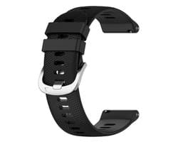 Siliconen rubber band met zilverkleurige RVS sluiting, snelsluiting, 20 mm universele smartwatch band, waterdichte sportband voor mannen en vrouwen