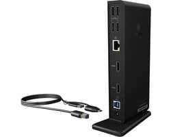 ICY BOX IB-DK2251AC USB 3.0 Multi-Dockingstation met 11 Poorten – 2x HDMI Full HD, Gigabit LAN, 2x USB 3.0, 4x USB 2.0, Audio & Mic, Smartphone/Tablet Oplaadpoort, Verticaal/Horizontaal Plaatsbaar