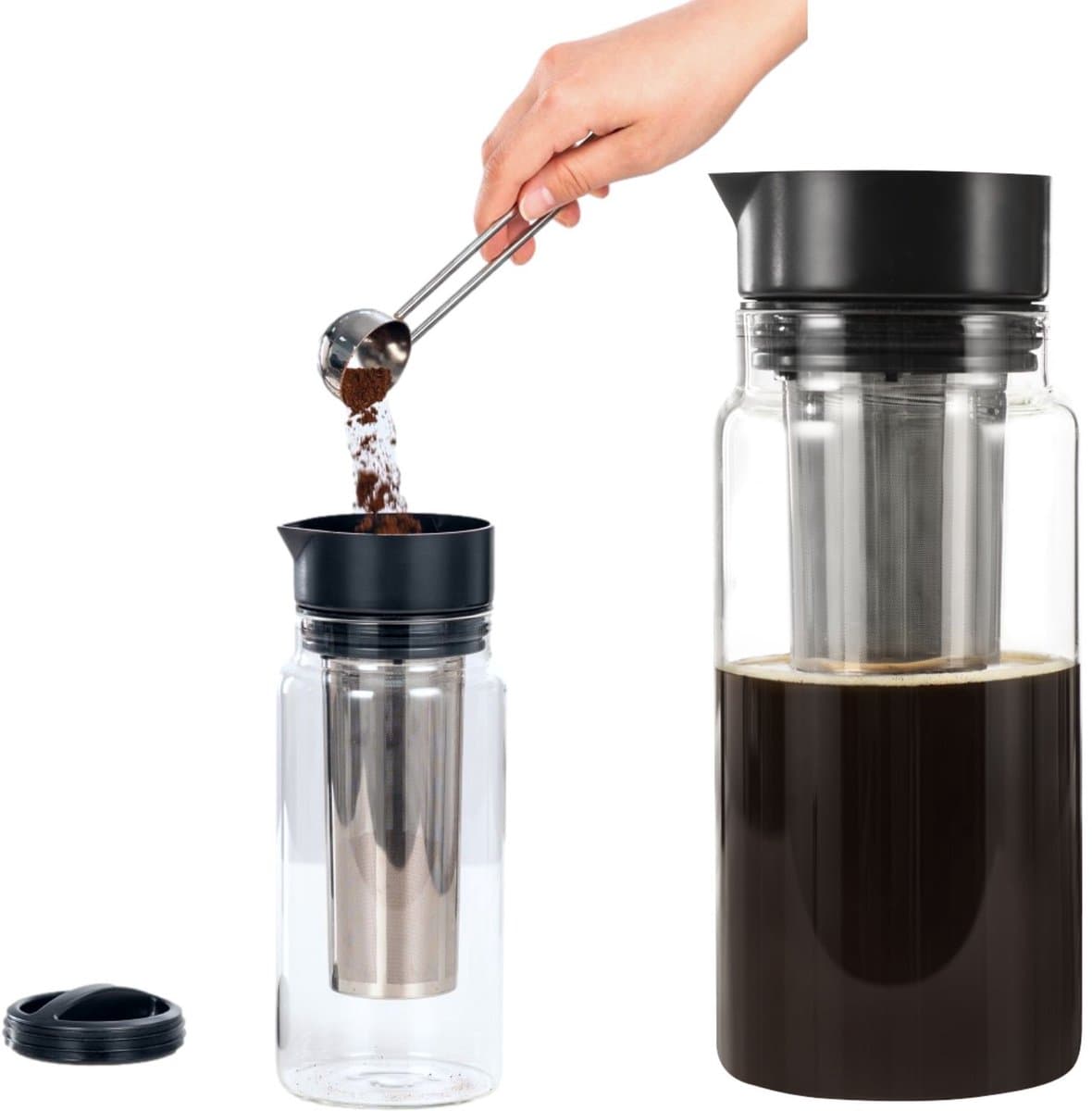 Xavax 00111254 Cold Brew Koffiezetter Glas 1L Koffiemaker Karaf Roestvrijstalen Filter — afbeelding 1