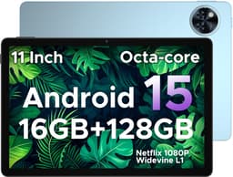 DOOGEE Tablet U11-Android 15 -11 inth 90 Hz-16 GB RAM+ 128 GB ROM/TF 2TB - Dubbele boxluidsprekers - 8580 mAh - Face ID - 5G WiFi - Widevine L1 - GPS - Blauw — thumbnail 1