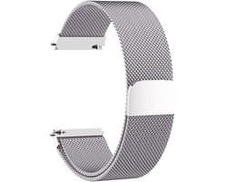 Qelus Zilver Roestvrijstalen Mesh Horlogebandje - Magneetsluiting & Snelwissel - Universeel Horlogeband Horlogebandje Voor Smartwatches & Horloges - Instelbaar 167-252mm - 18mm