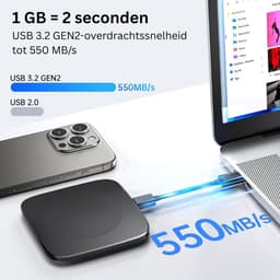 Harde Schijf Extern - Draagbare - 1TB Opslag - Zwart — thumbnail 4