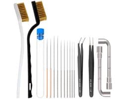 Reinigingsset voor 3D-printers, naald voor het reinigen van spuitmonden, borstel voor het reinigen van spuitmonden, tandenborstel, ESD-pincet, L-vormige sleutels, gereedschapsset voor het reinigen van 3D-printers