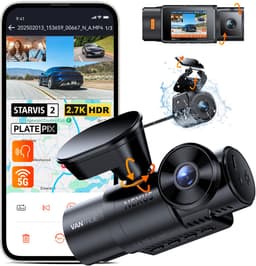 Vantrue N4S 3-kanaals dashcam (voor, binnen, achter), 2.7K+1440P+1440P WiFi-dashcam met PlatePix™, STARVIS 2 x HDR x IR-nachtzicht, spraakbediening, GPS, 24/7 parkeermodus, LTE-ondersteuning, ondersteunt tot 1TB max. — thumbnail 1