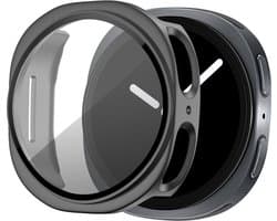 Bandz PC hard case hoesje met screenprotector - geschikt voor Samsung Galaxy Watch 8 - 44mm - beschermhoes van hard plastic - full cover (titanium grijs)