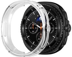 Bandz TPU soft case hoesje - geschikt voor Samsung Galaxy Watch 8 Classic - schokabsorberende beschermhoes van zacht TPU - semi cover (transparant)