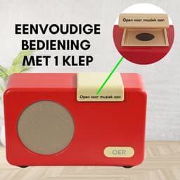 OER Muziekspeler voor Ouderen met Dementie (OER Radio) - Simpele Bediening Met 1 Knop - Dementie Hulpmiddel - Dementie Radio - Muziek en Dementie - Stevig - 4GB Geheugen - Rood — thumbnail 5