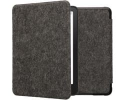 kwmobile hoes geschikt voor Amazon Kindle Paperwhite (2024)/Colorsoft - e-reader beschermhoes van vilt - donkergrijs