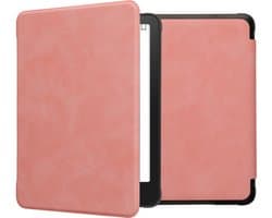 kwmobile Case Compatible with Amazon Kindle Paperwhite (2024)/Colorsoft - PU Nubuck Leather Protective e-Reader Flip Case Cover - Dusty Pink