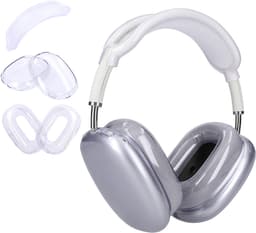 kwmobile 3-in-1 Hoofdtelefoonhoes voor Apple AirPods Max Hoesje - 360° TPU-hoes voor hoofdtelefoon - transparant / lavendel — thumbnail 1