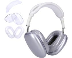 kwmobile 3-in-1 Hoofdtelefoonhoes voor Apple AirPods Max Hoesje - 360° TPU-hoes voor hoofdtelefoon - transparant / lavendel