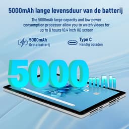 kotsren C12 - Android 14 Tablet - 10.4 inch - 16(3+13)GB RAM/128GB ROM– 5000mAh - Zilver — thumbnail 3
