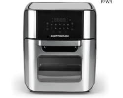RFWR® Digitale Heteluchtfriteuse 12L | XXL Roestvrijstalen Oven met 10 Programma's | Energiezuinig & Vetarm Frituren