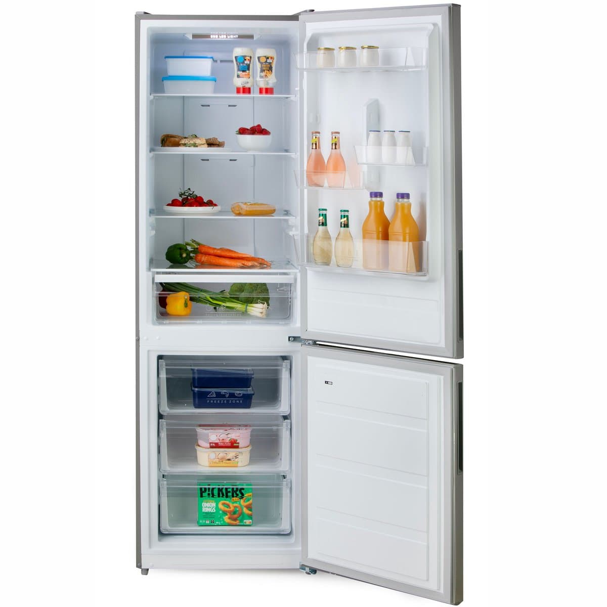 PRIMO PR184CIN Koelvriescombinatie - No Frost - 310L - Vrijstaande Koelkast - D - 38 dB Stil – Inox — afbeelding 1