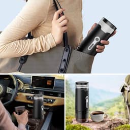 Draagbare koffiepot en koffiezetapparaat voor in de auto Draagbare koffiezetter, koffiezetapparaat voor op de camping, in de caravan, tijdens het wandelen en op kantoor - geen zelfopwarmfunctie — thumbnail 2