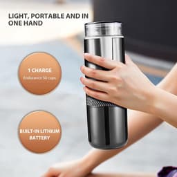 Koffiezetapparaat voor buitenfeesten, reizen, draagbare koffiemachine, compatibel met K-cupcapsules, gemalen koffie, handkoffiezetapparaat, handmatig bediend voor kamperen en wandelen — thumbnail 3