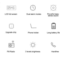 Wekker, Bluetooth speaker, radio, klok, spiegel en TF ingang. zwart — thumbnail 5