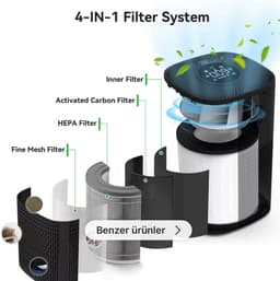 Smart Air Purifier DN-905 - Luchtreiniger met HEPA-filter - Voor Baby & Slaapkamer - Stil (≤ 65 dB) - App & Afstandsbediening - 36 m² Dekking - Zwart — thumbnail 2