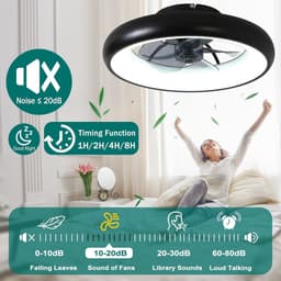 RFWR® Moderne Plafondventilator met Verlichting en Afstandsbediening - Dimbaar en Stille 36W LED Plafondlamp voor Slaapkamer en Woonkamer — thumbnail 5