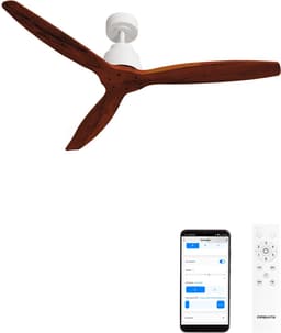 CREATE - Plafondventilator 40W silent Ø132 cm - Met Wifi - Met Afstandsbediening - 6 Snelheden - Timer - Zomer/Winter functie - Wit - WIND STYLANCE — thumbnail 1