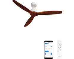 CREATE - Plafondventilator 40W silent Ø132 cm - Met Wifi - Met Afstandsbediening - 6 Snelheden - Timer - Zomer/Winter functie - Wit - WIND STYLANCE