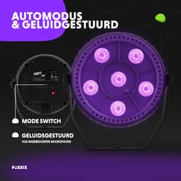 Blacklight met Ingebouwde Accu - Fuzzix PLP14 - Disco Feestverlichting - 6 leds — thumbnail 5