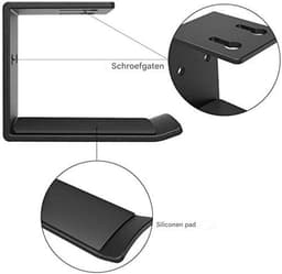 Headset Standaard - Koptelefoon Haak - Hoofdtelefoon Hanger - Headset Houder - Hangende koptelefoonhouder - Aluminium - Zwart — thumbnail 5