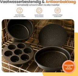Goliving Airfryer Accessoires Set - Geschikt voor Airfryers vanaf Ø20,5 cm - 50x Cupcake Vormpjes - Bakvorm - Cakevorm - Muffinvorm - Pizzapan — thumbnail 8