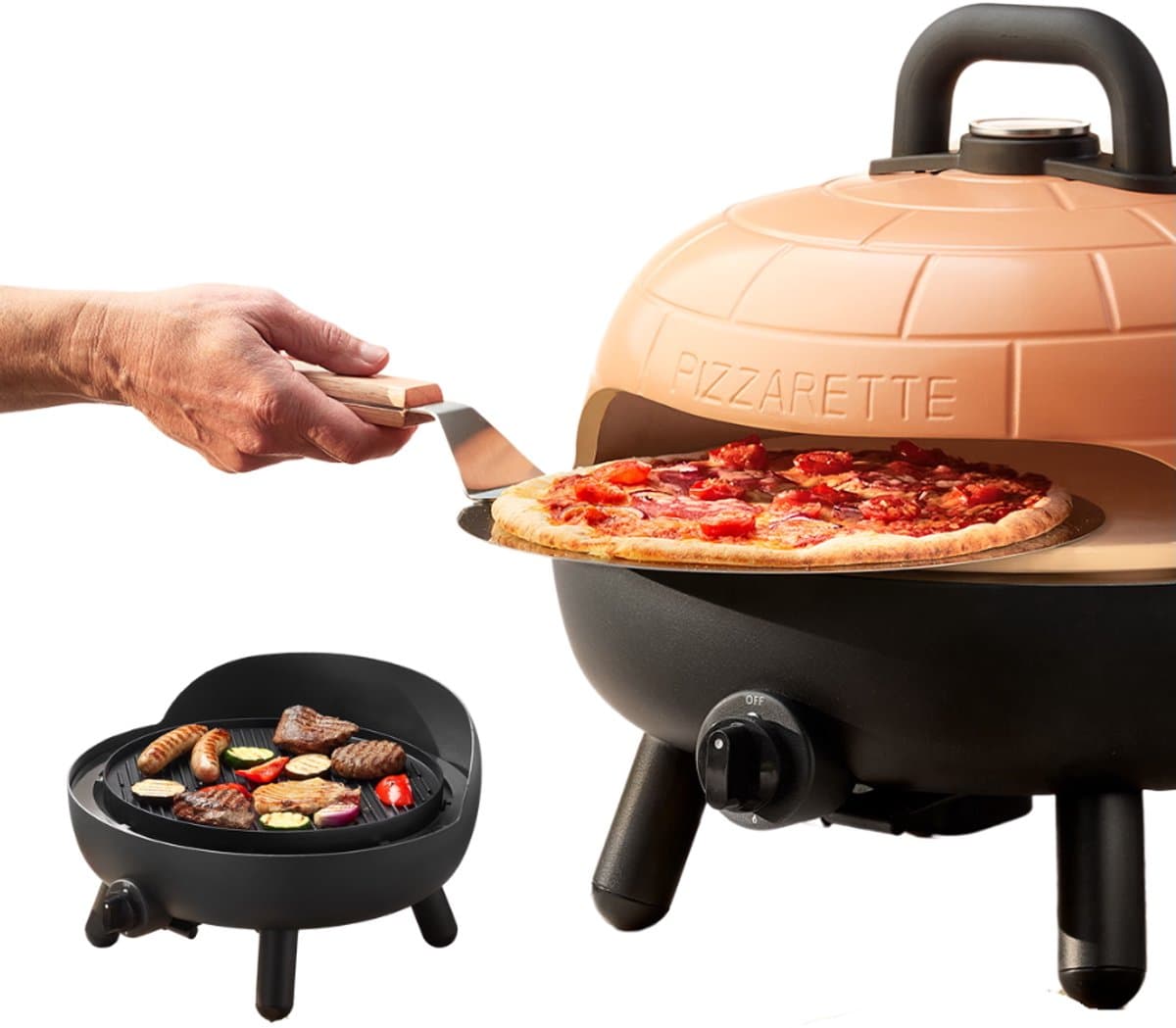 Pizzarette Outdoor - Pizzaoven - gas - pizza steen - extra grillplaat voor grillen - 400°C - gasslang - pizzaschep - digitale thermometer — afbeelding 1